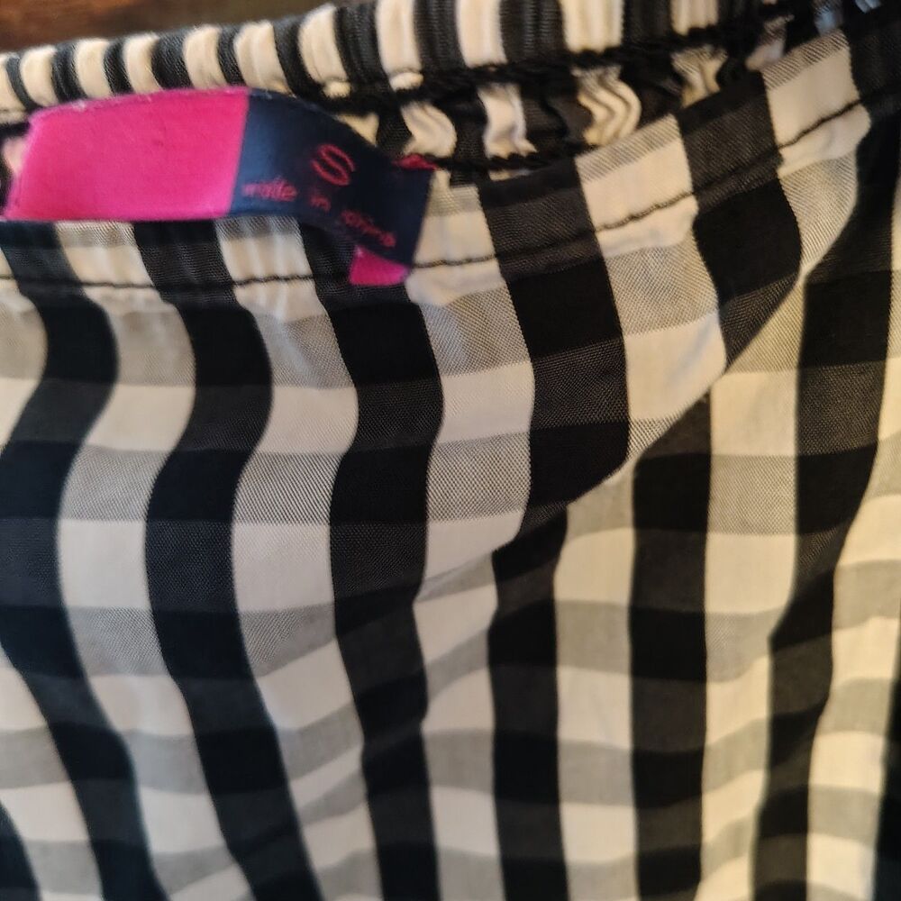 Ava Black White Gingham Sleeveless Dress Pockets Side zip 25 in Length - Picture 3 of 11